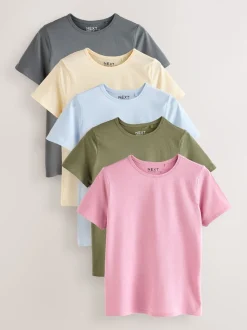 Minerals Crew Neck Cotton Rich T-Shirts 5 Pack