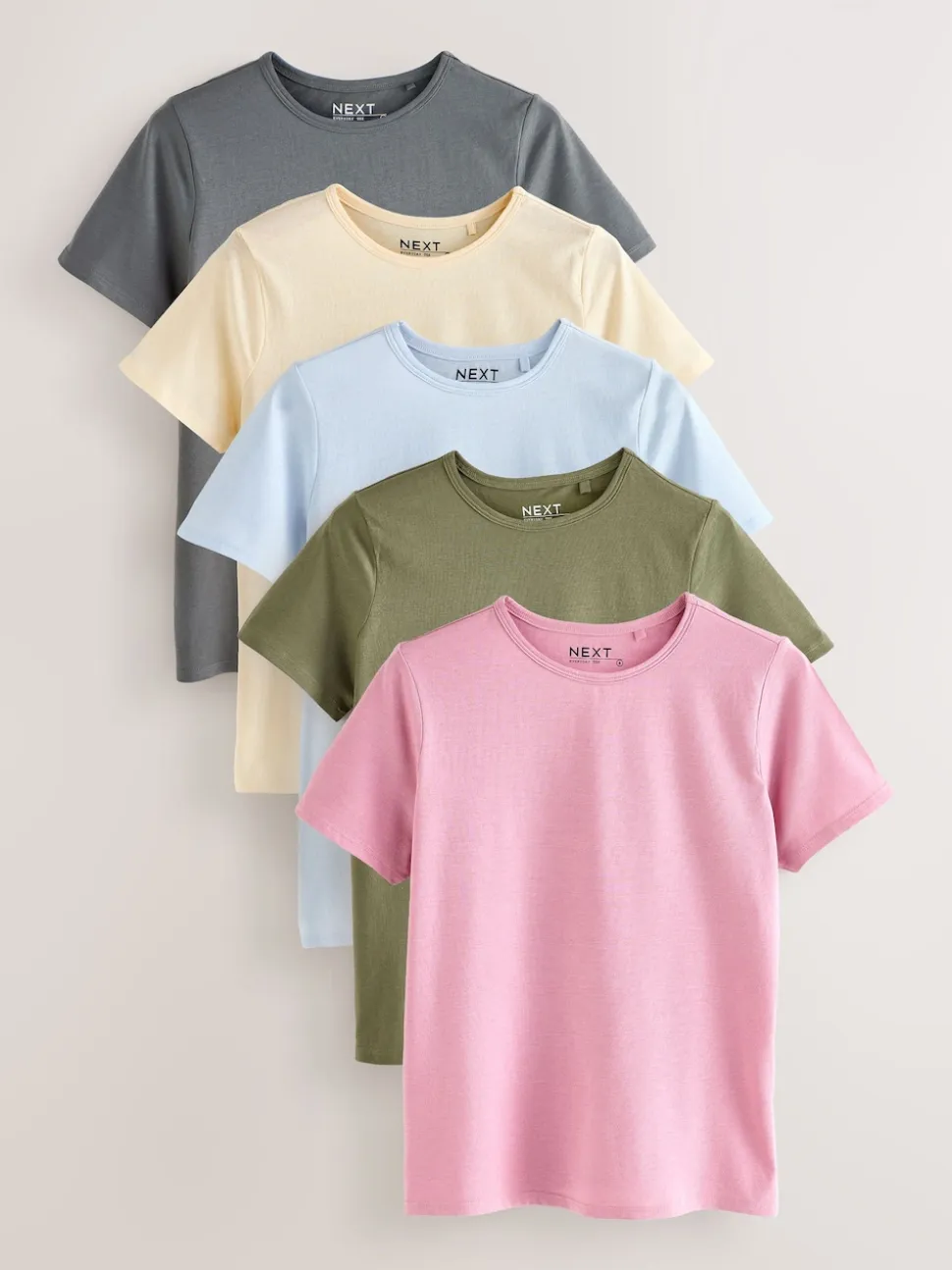 Minerals Crew Neck Cotton Rich T-Shirts 5 Pack
