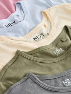 Minerals Crew Neck Cotton Rich T-Shirts 5 Pack