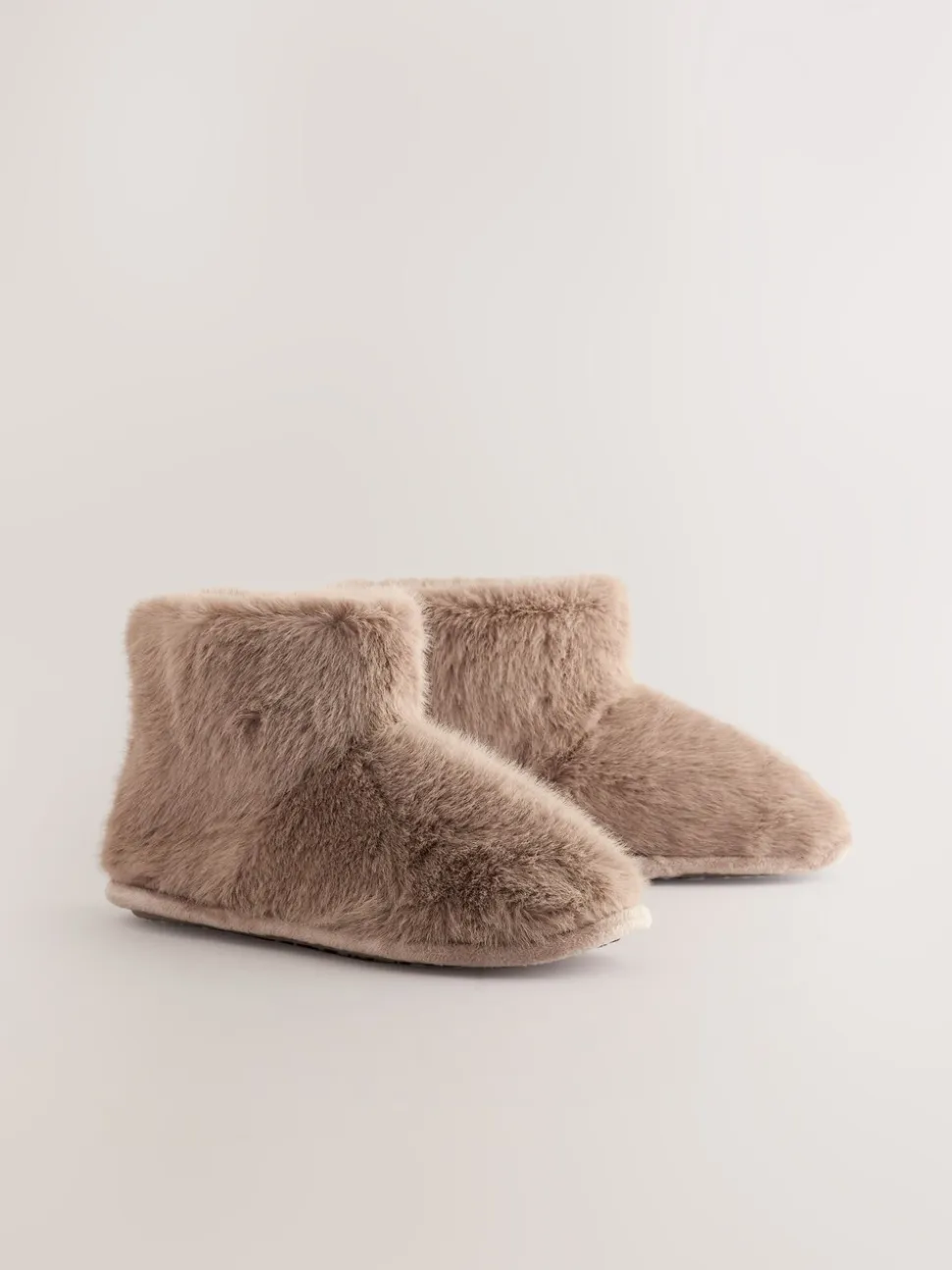 Mink Brown Faux Fur Boot Slippers