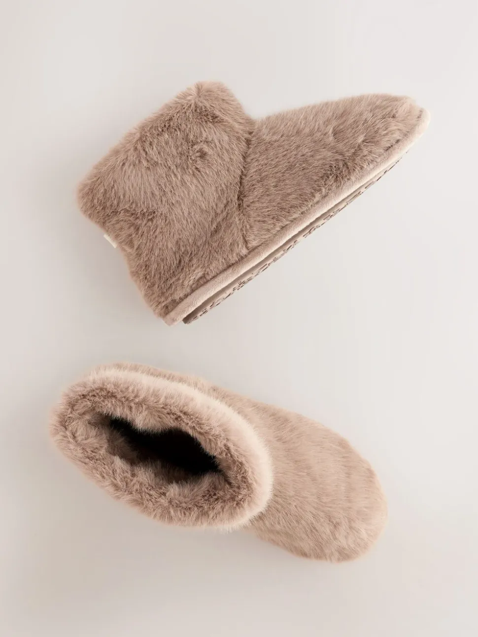 Mink Brown Faux Fur Boot Slippers