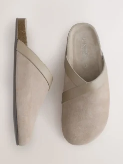 Mink Brown Forever Comfort Leather Clean Footbed Clogs
