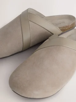Mink Brown Forever Comfort Leather Clean Footbed Clogs