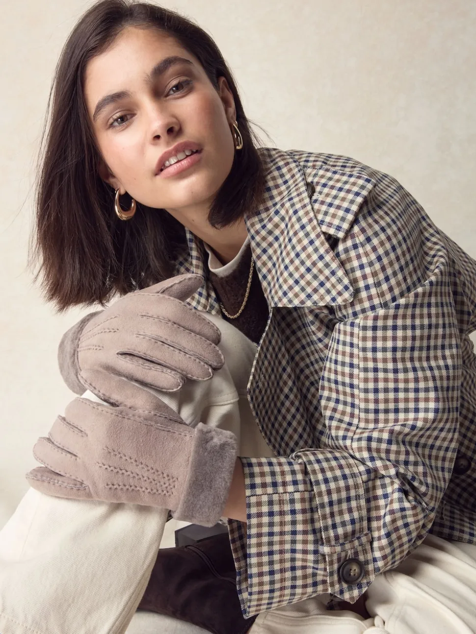Mink Brown N. Premium Leather Sheepskin Gloves
