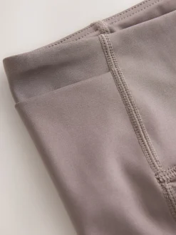 Mink Brown Power Active Sports Leggings with Pocket