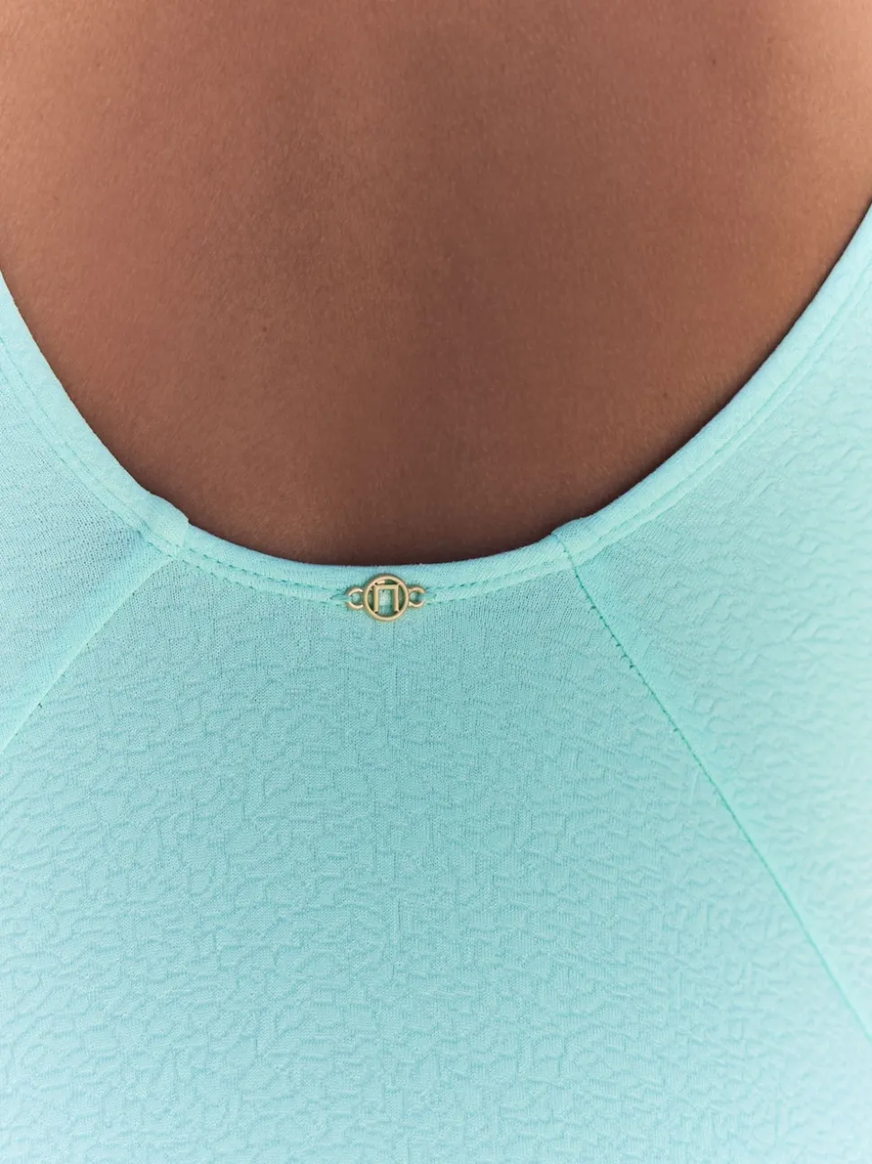 Mint Green Textured Ruched Side Tummy Shaping Control Swimsuit