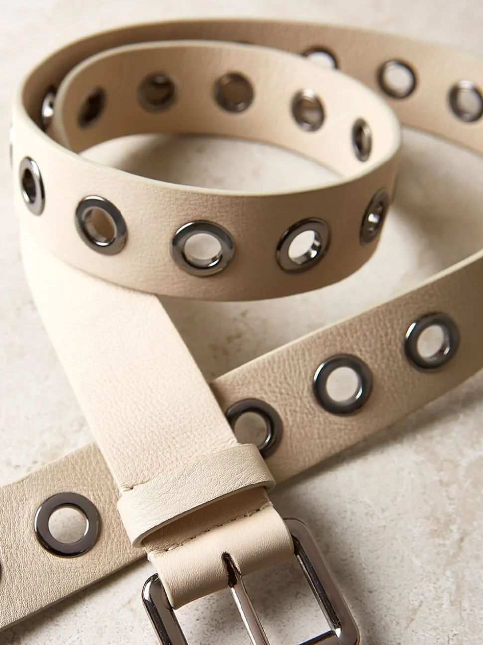 Mint Velvet Beige Leather Belt