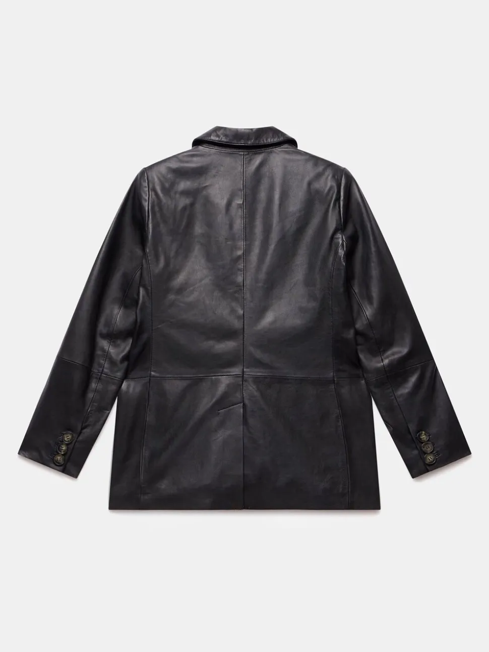 Mint Velvet Black Leather Single Breasted Blazer