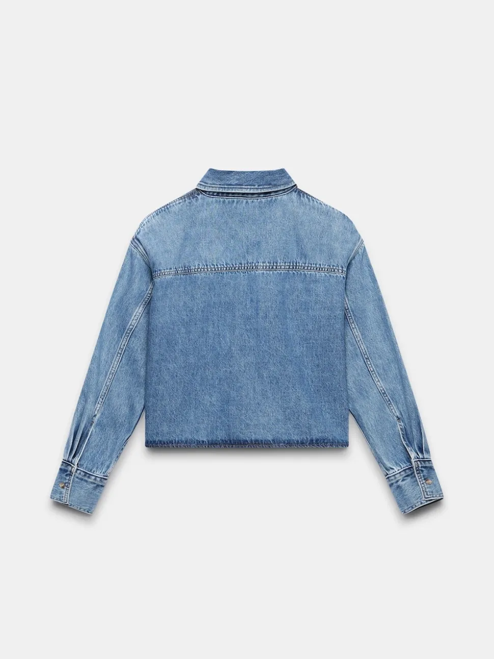 Mint Velvet Blue 100% Cotton Cropped Denim Shirt