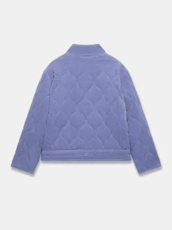 Mint Velvet Blue Cotton Blend Corduroy Quilted Jacket