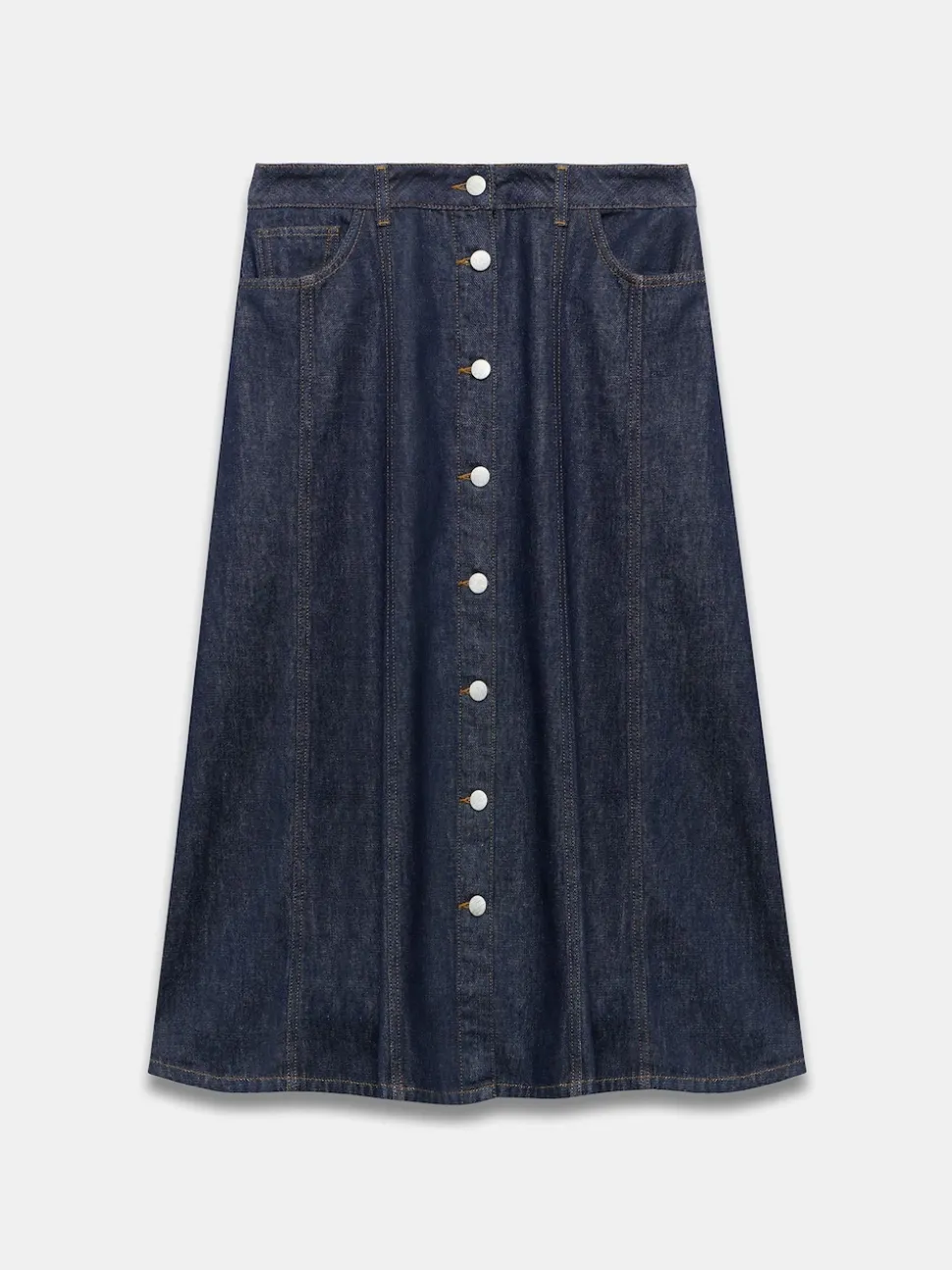 Mint Velvet Blue Denim Midi Skirt