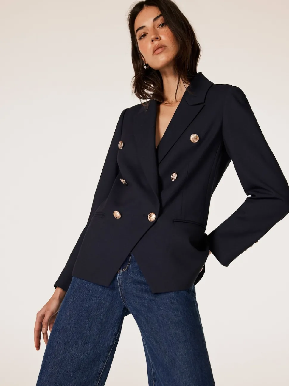 Mint Velvet Blue Double Breasted Blazer