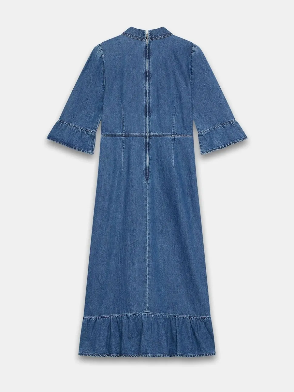 Mint Velvet Blue Indigo Denim Midi Shirt Dress