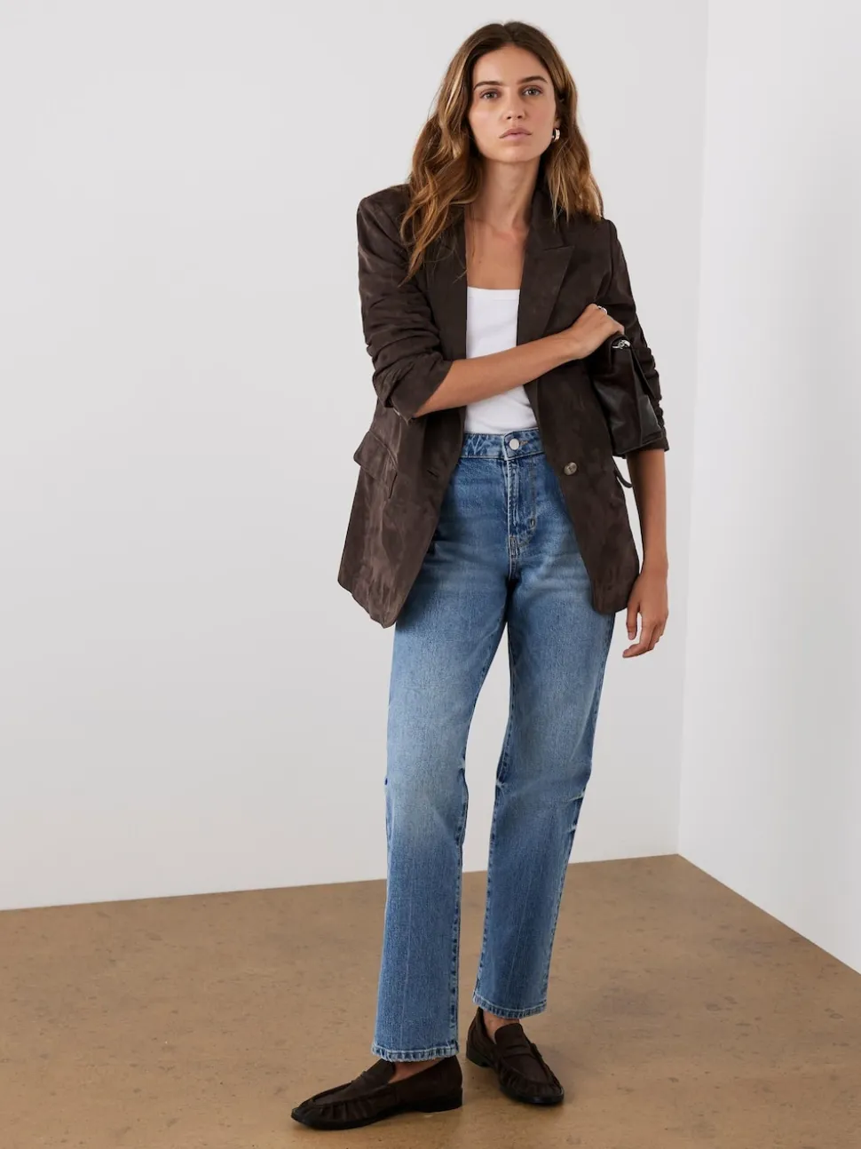 Mint Velvet Brown Suede Blazer