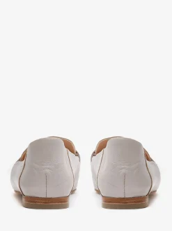 Mint Velvet Stone Cream Leather Camille Loafers