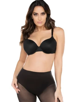 Miraclesuit Black Shapewear Sheer waistline Tummy Control Rear Lifting Boy Shorts