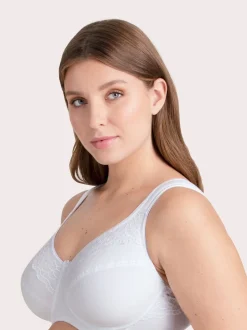 Miss Mary of Sweden White Cotton Now Minimiser Underwired Bra