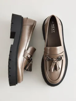 Mocha Brown Forever Comfort Chunky Platform Tassel Loafers