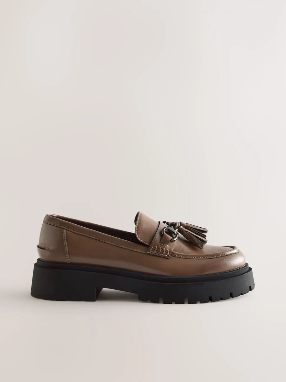 Mocha Brown Forever Comfort Chunky Platform Tassel Loafers