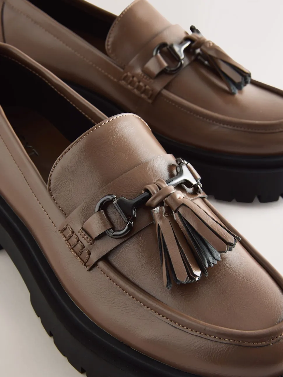 Mocha Brown Forever Comfort Chunky Platform Tassel Loafers