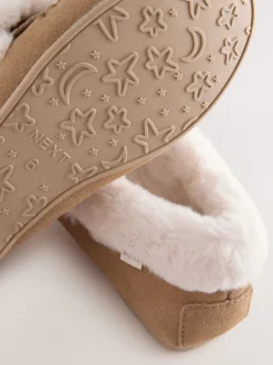 Mocha Brown Moccasin Suede Slippers