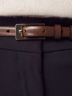 Mocha Brown N. Premium Skinny Made In Italy Leather Belt