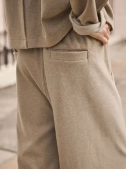 Mocha Brown Soft Brushed Finish Barrel Leg Trousers