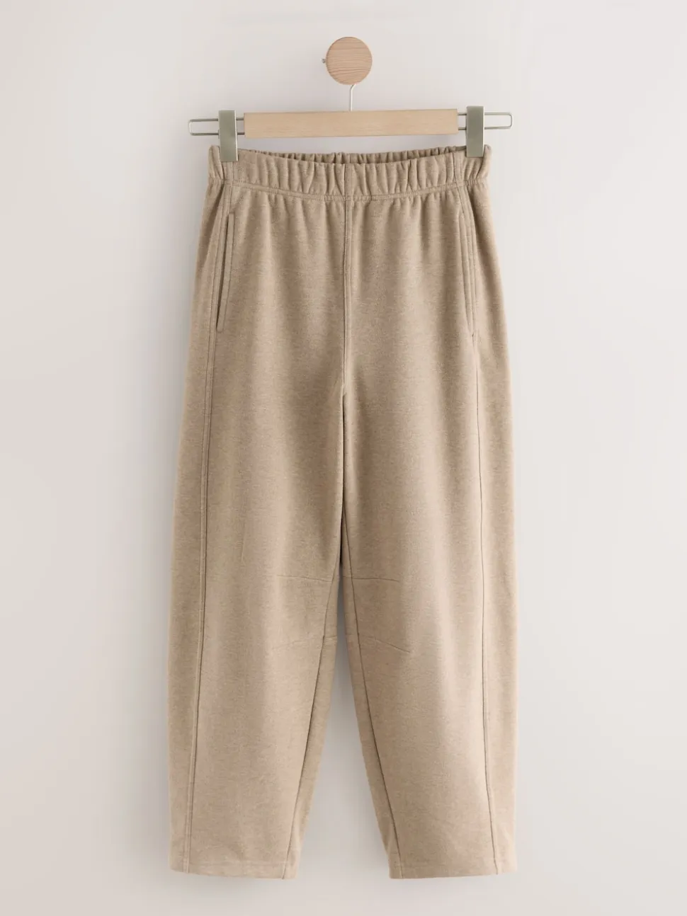Mocha Brown Soft Brushed Finish Barrel Leg Trousers