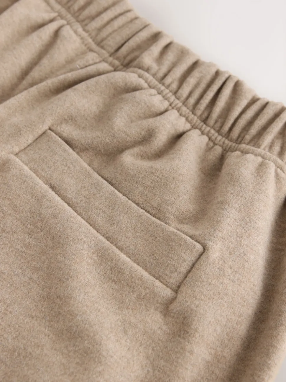 Mocha Brown Soft Brushed Finish Barrel Leg Trousers