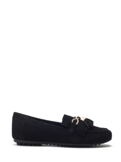 Moda in Pelle Black Essana Chain And Tassel Detail Moccasins