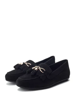 Moda in Pelle Black Essana Chain And Tassel Detail Moccasins