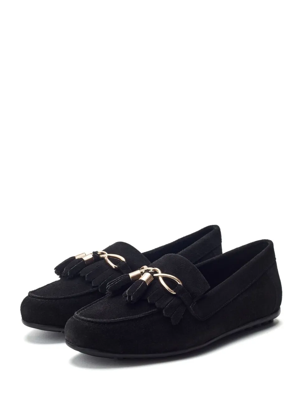 Moda in Pelle Black Essana Chain And Tassel Detail Moccasins