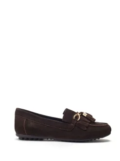 Moda in Pelle Brown Essana Chain And Tassel Detail Moccasins