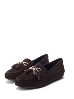 Moda in Pelle Brown Essana Chain And Tassel Detail Moccasins