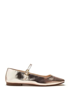 Moda in Pelle Gold Larina Classic Maryjane Ballet Flats