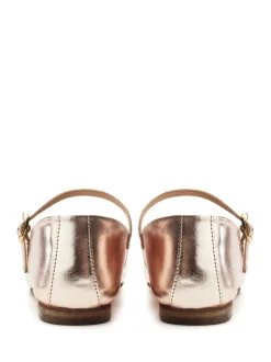 Moda in Pelle Gold Larina Classic Maryjane Ballet Flats