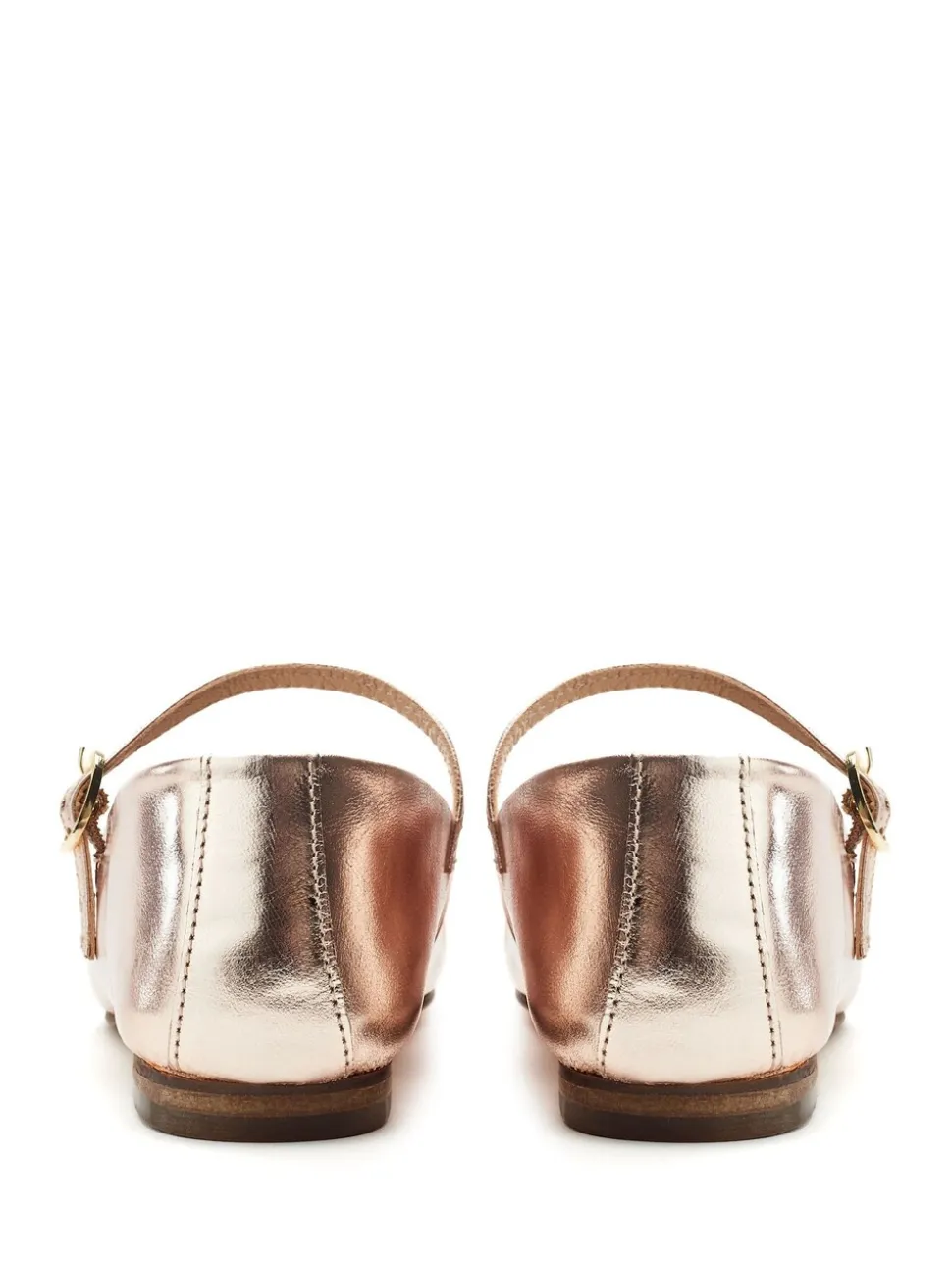 Moda in Pelle Gold Larina Classic Maryjane Ballet Flats