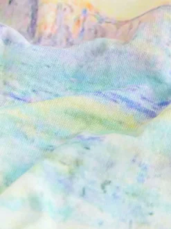Monet Graphic License Long Sleeve Washed Effect Raw Seam T-Shirt