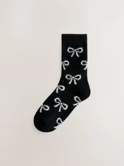 Mono Bow Fairisle Superhairy Cosy Socks 2 Pack