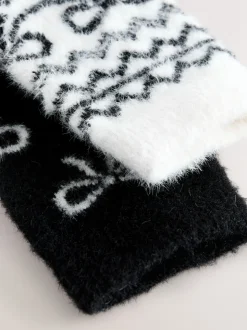 Mono Bow Fairisle Superhairy Cosy Socks 2 Pack