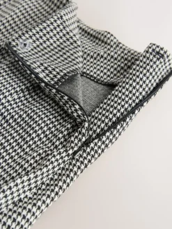 Monochrome Check Mini Jersey Pleated Skirt