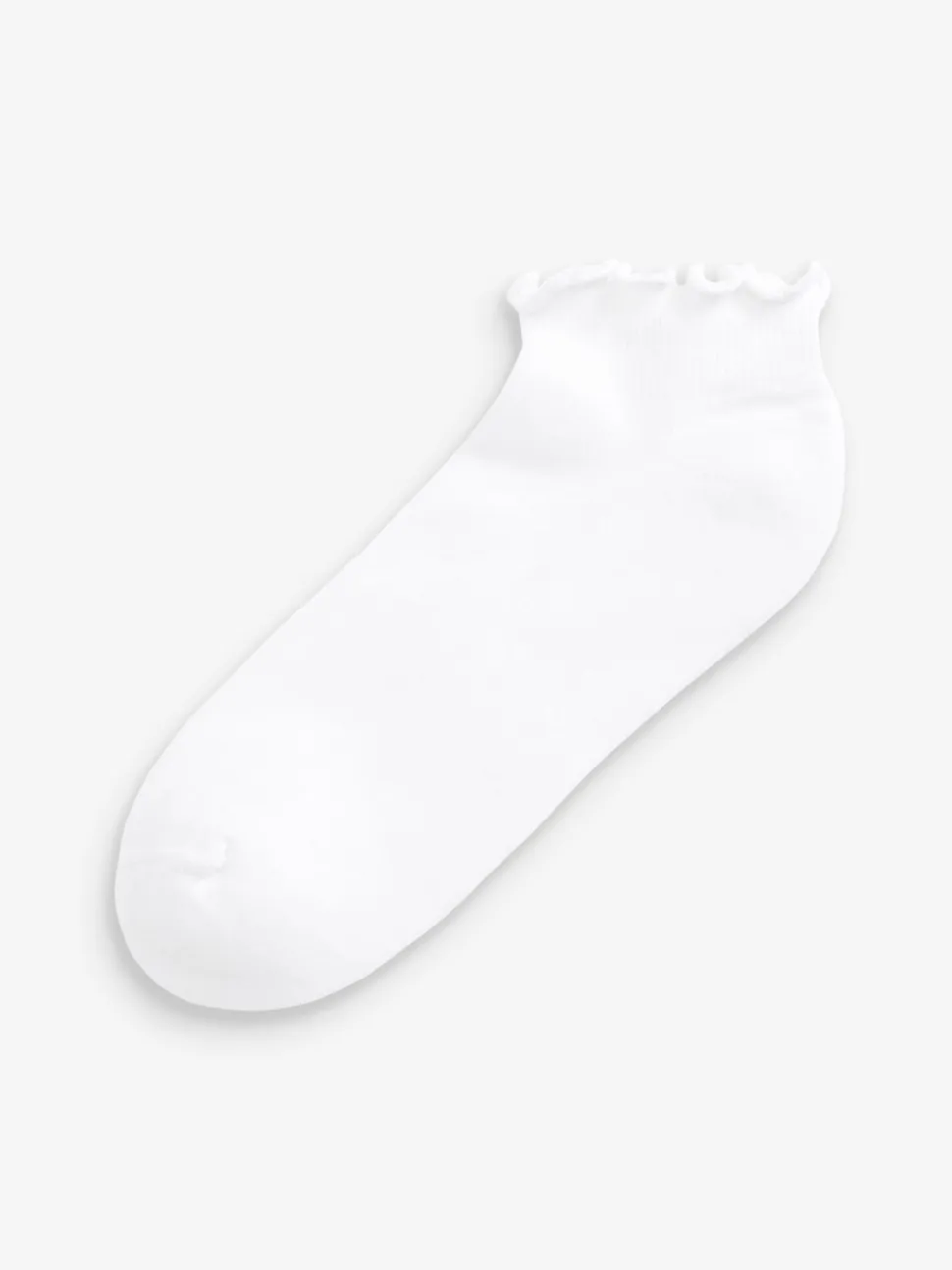 Monochrome Frill Top Cushion Sole Trainer Socks 4 Pack