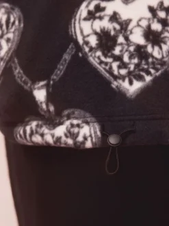 Monochrome Half Zip Fleece Hoodie