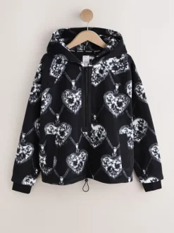Monochrome Half Zip Fleece Hoodie