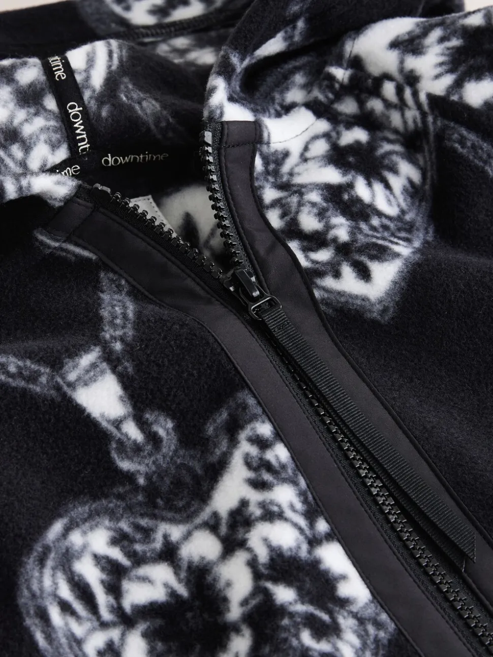 Monochrome Half Zip Fleece Hoodie