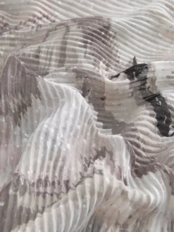 Monochrome Marble Plisse Lightweight Scarf