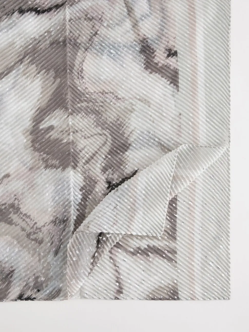 Monochrome Marble Plisse Lightweight Scarf