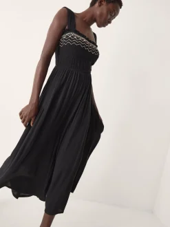 Monsoon Black Billie Embroidered Jumpsuit