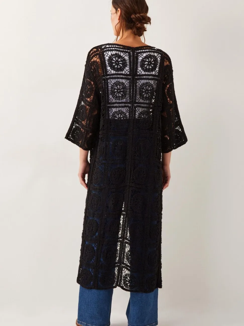Monsoon Black Cara Crochet Beach Cover-Up