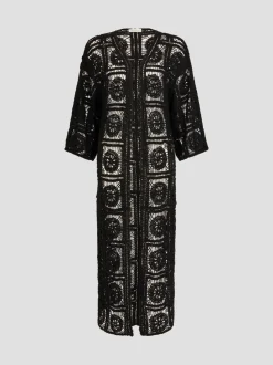 Monsoon Black Cara Crochet Beach Cover-Up